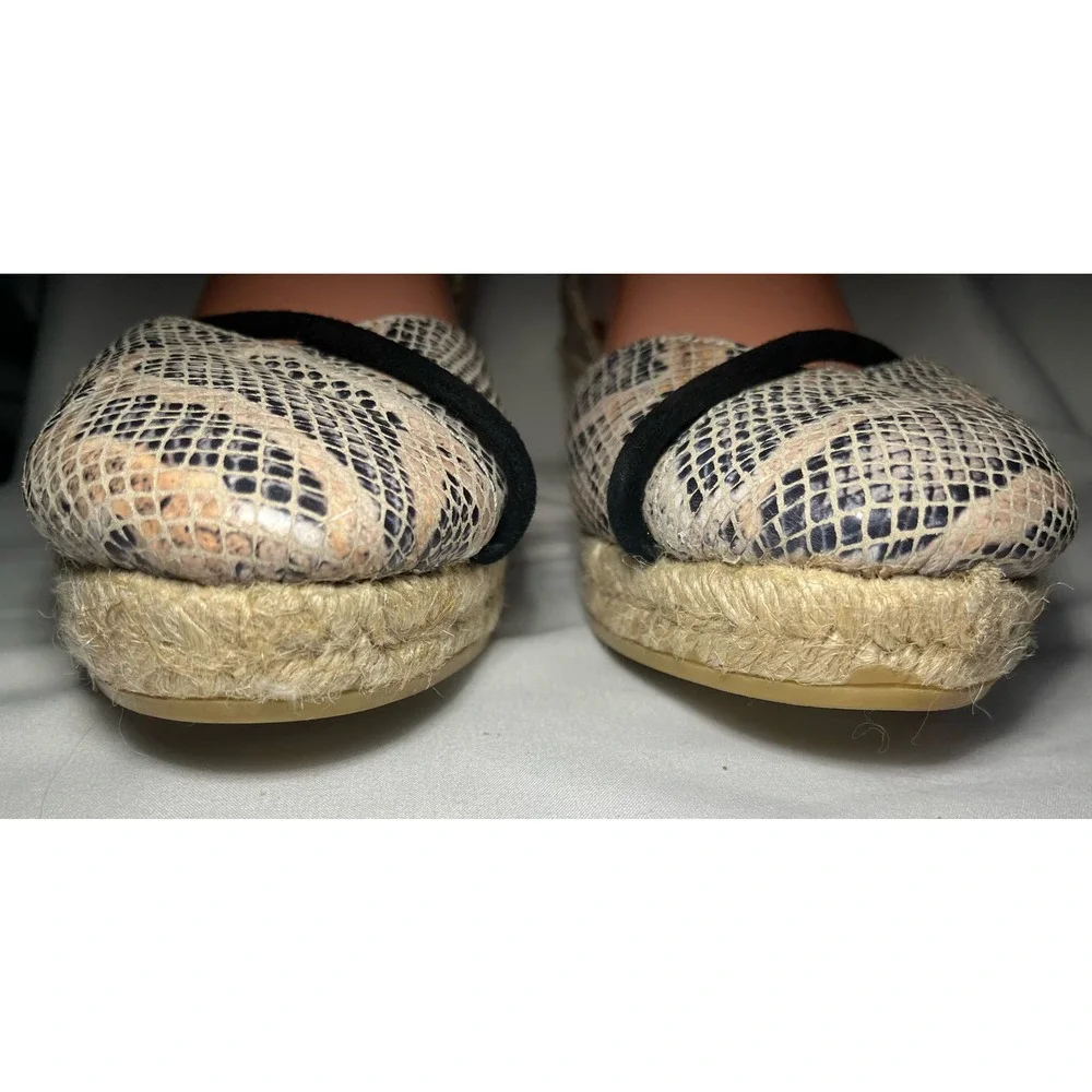 Eric Michael Leather Espadrilles‎ Emily Python Black and Tan Snake Print… - Picture 5 of 9